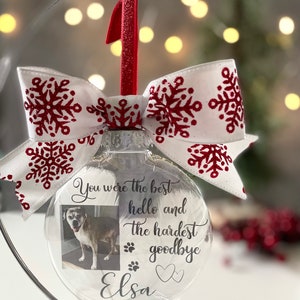 Pet Memorial Ornament Custom Memorial Ornament Dog Memorial Ornament Memorial Ornament For Pets You Were The Best Hello image 6