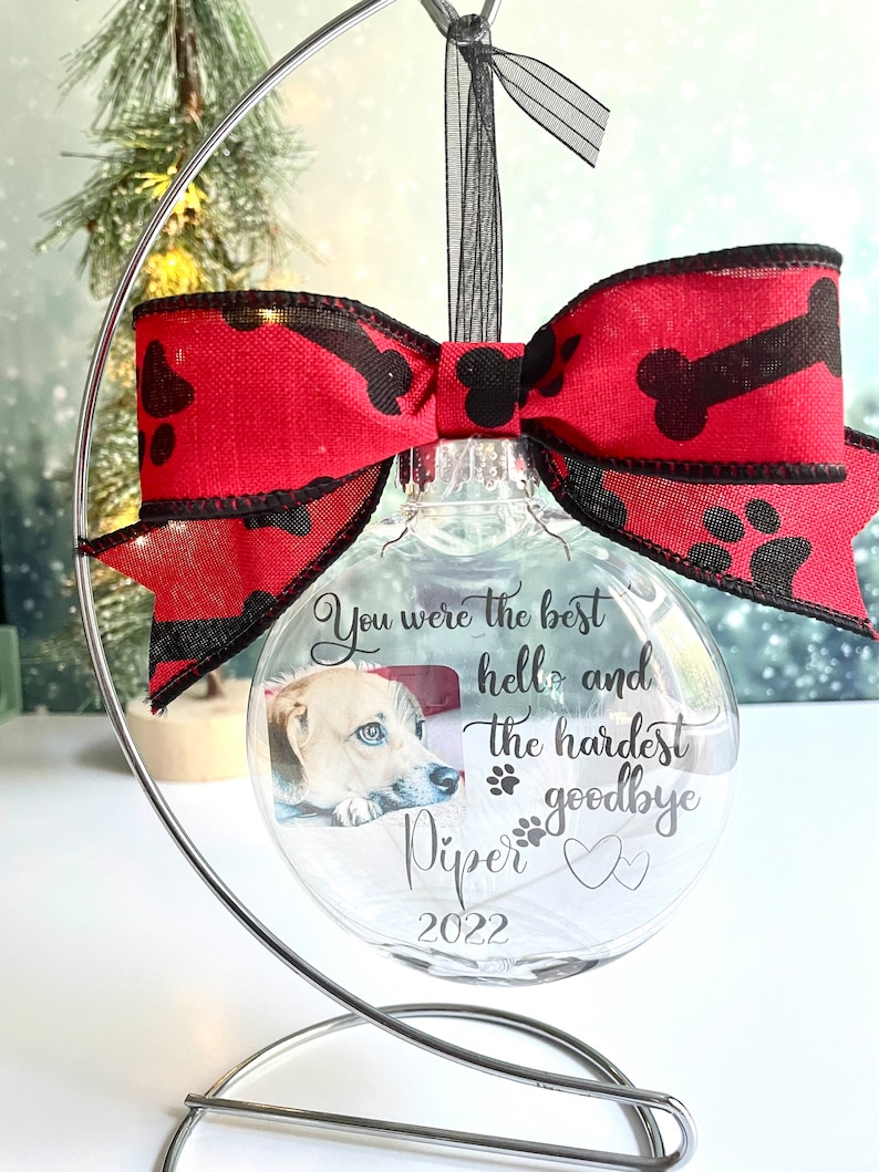 Pet Memorial Ornament Custom Memorial Ornament Dog Memorial Ornament Memorial Ornament For Pets You Were The Best Hello image 4