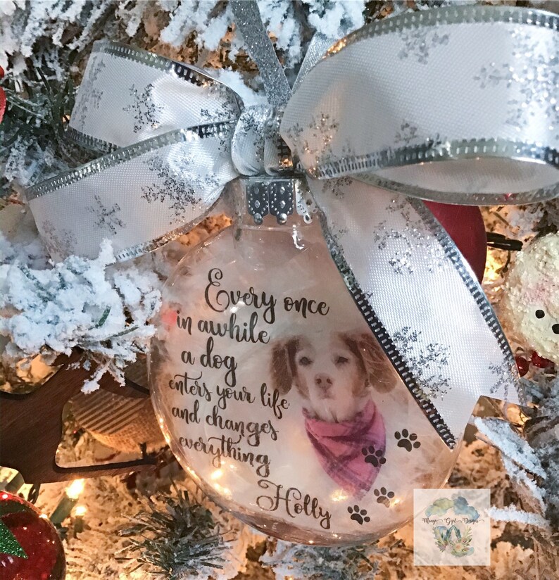 Pet Memorial Ornament Custom Memorial Ornament Dog Memorial Ornament Memorial Ornament For Pets Every Once In Awhile Ornament image 4