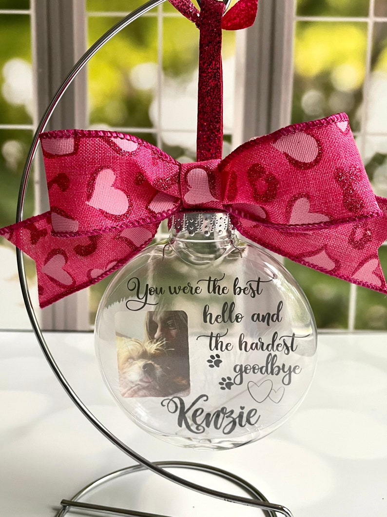 Pet Memorial Ornament Custom Memorial Ornament Dog Memorial Ornament Memorial Ornament For Pets You Were The Best Hello image 9