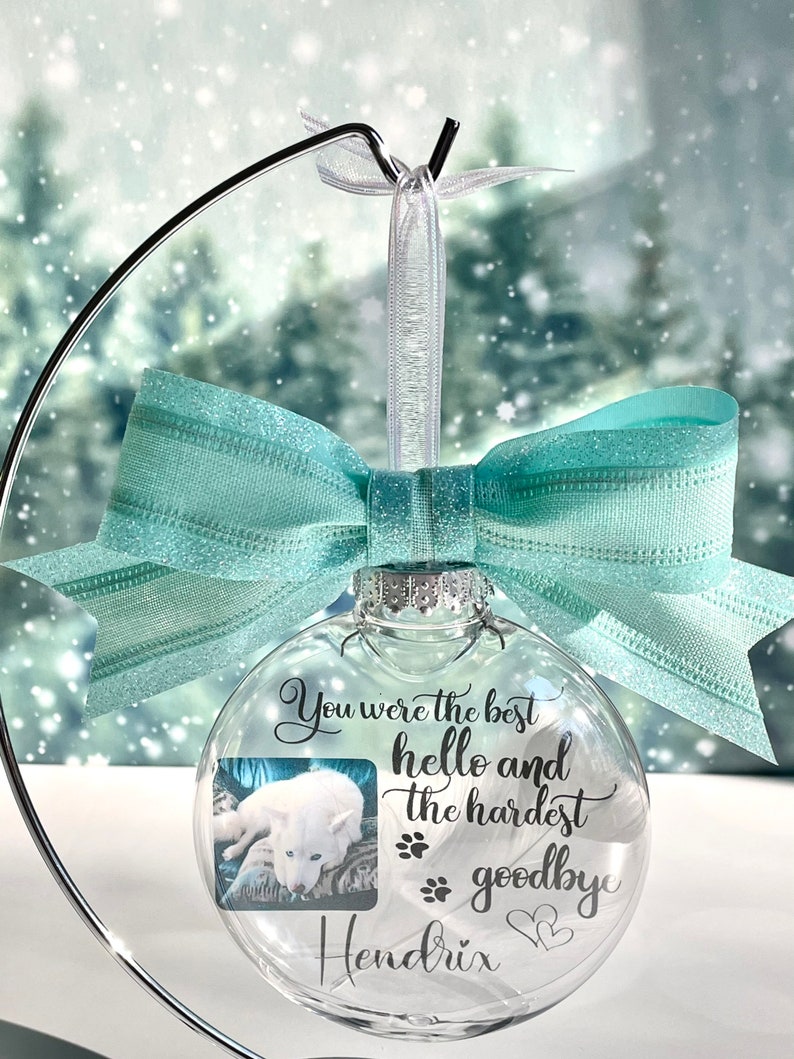 Pet Memorial Ornament Custom Memorial Ornament Dog Memorial Ornament Memorial Ornament For Pets You Were The Best Hello image 1