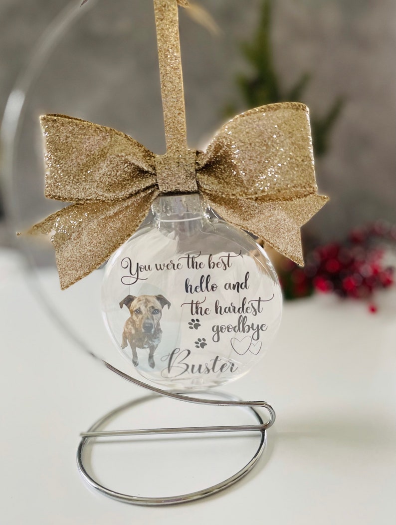 Pet Memorial Ornament Custom Memorial Ornament Dog Memorial Ornament Memorial Ornament For Pets You Were The Best Hello image 8