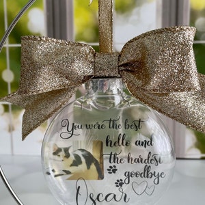 Pet Memorial Ornament Custom Memorial Ornament Dog Memorial Ornament Memorial Ornament For Pets You Were The Best Hello image 3