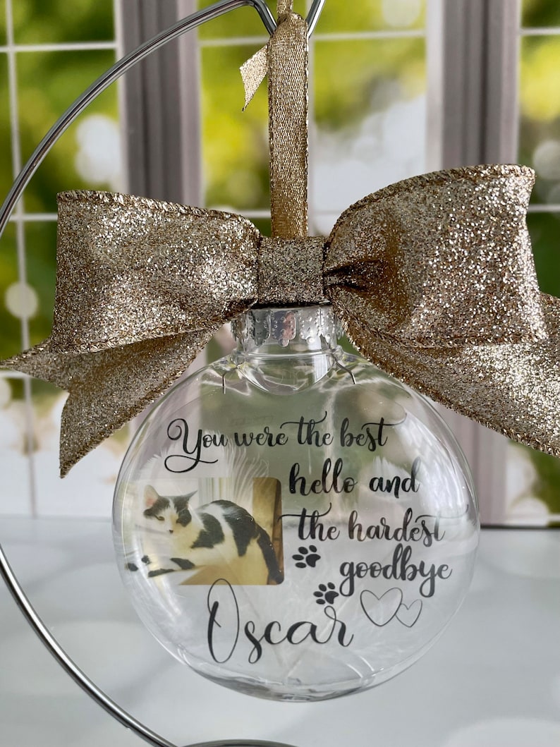 Pet Memorial Ornament Custom Memorial Ornament Dog Memorial Ornament Memorial Ornament For Pets You Were The Best Hello image 3