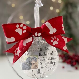 Pet Memorial Ornament Custom Memorial Ornament Dog Memorial Ornament Memorial Ornament For Pets You Were The Best Hello image 5