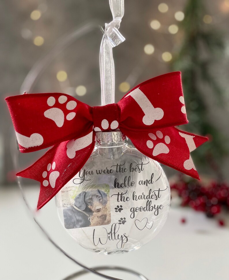 Pet Memorial Ornament Custom Memorial Ornament Dog Memorial Ornament Memorial Ornament For Pets You Were The Best Hello image 5