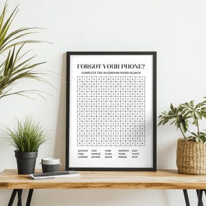Word Search Bathroom Wall Art, Printable Wall Decor, Funny Bathroom Sign, Bathroom Decor, Bathroom Sign, print, poster, digital download
