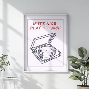 Vinyl Record Poster, Retro Turntable Print, Music Lover Wall Art, Aesthetic Room Decor, Digital Download, Vintage Music Print