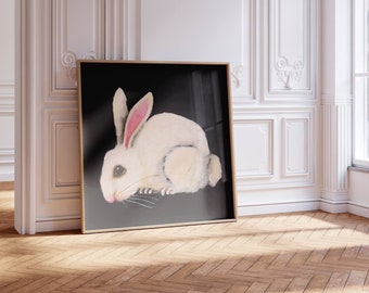 White Rabbit Painting, Art Print, Instant Download, Printable Art, Digital Download, Home Décor, Lucia Stewart, Art To Make You Smile,