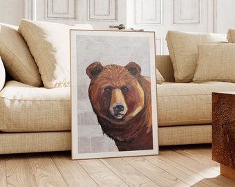 Bear Painting, Bear Art, Bear Print, Instant Download Print, Printable Artwork, Digital File, Animal Prints, Home Décor, Lucia Stewart