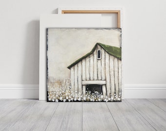 Barn Painting, Original Painting, Rural Barn, Farm Style Art, Cabin Painting, Wall Art, Home Décor, Acrylic on Canvas, Lucia Stewart