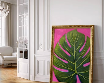Monstera Blatt Natur Poster: Tropische Wandkunst