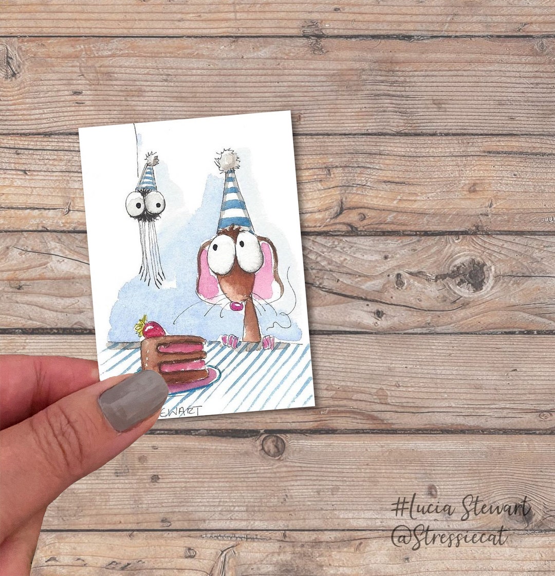 ACEO Whimsical Mouse Original ACEO Mouse Art Artist Etsy