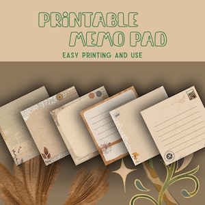 Vintage Memo Sheets: Printable Note Pad (Digital Download) Memopad