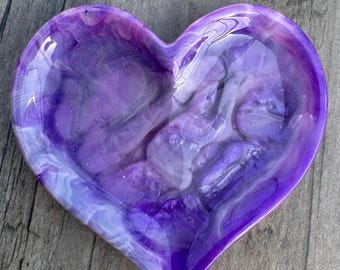 Small heart-shaped resin dish