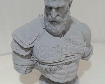 Maqueta impresa en 3D inspirada en un guerrero griego: lista para pintar o exhibir, diseñada por Eastman.