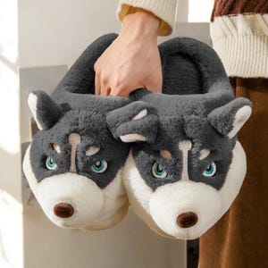 Cotton Cartoon Dog Slippers - Cozy Indoor Winter Slides for Couples - Cute Anti-Slip House Footwear - Ideal Gift for Pet Lovers!