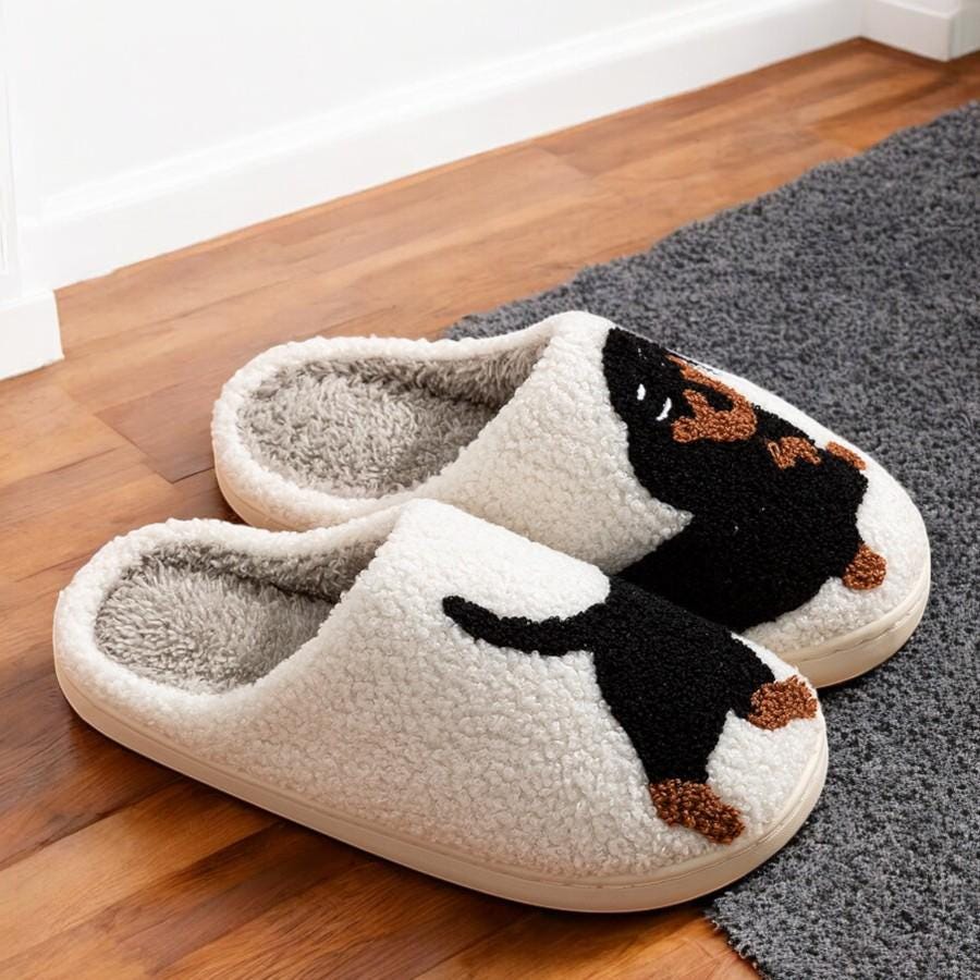 AONTUS Women's Super Soft Plush Buddies Slippers - Cozy Winter House Shoes, Black, Size 9-10 - View #7