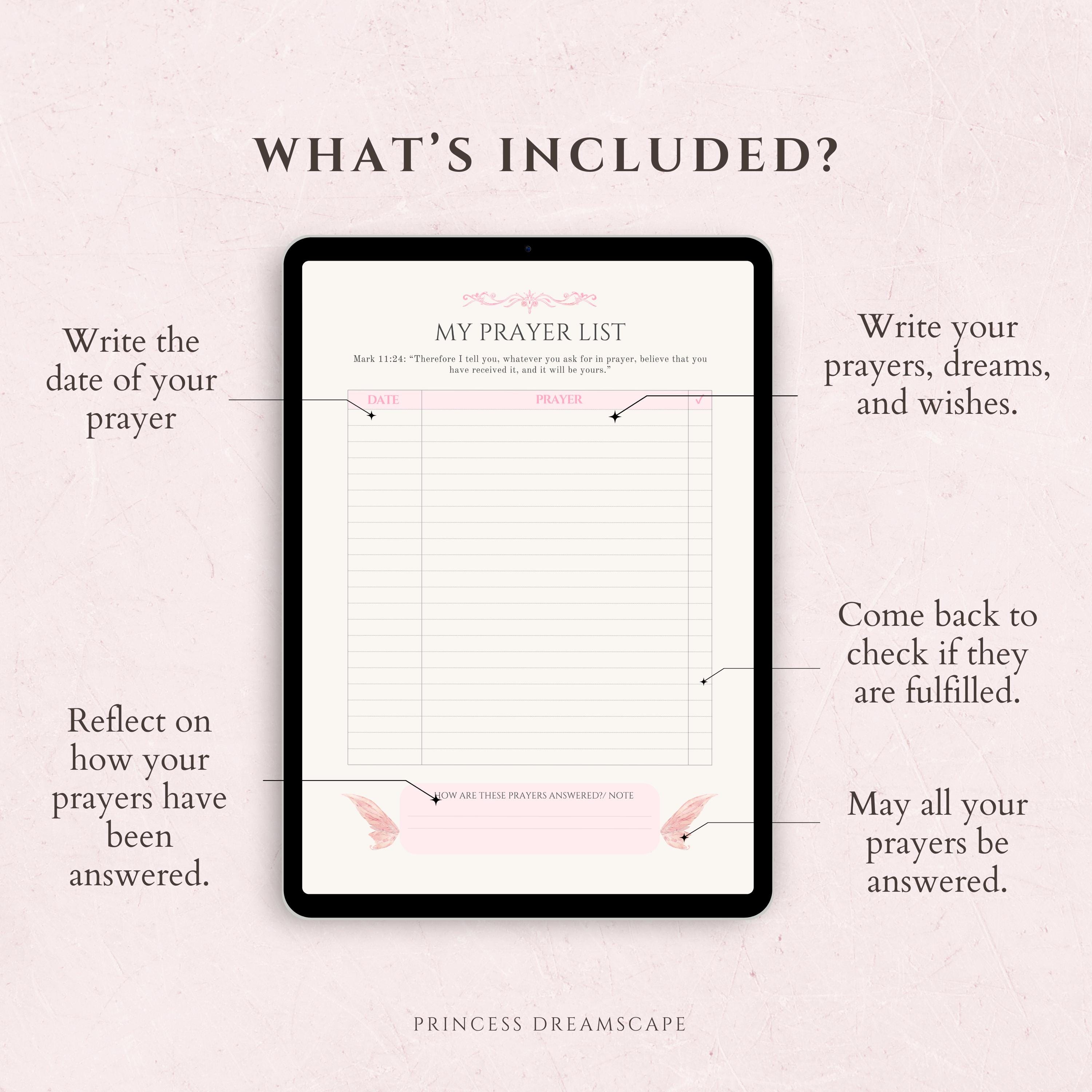 Digital Prayer Journal Printable Pages for Goodnotes Daily Planner for ...