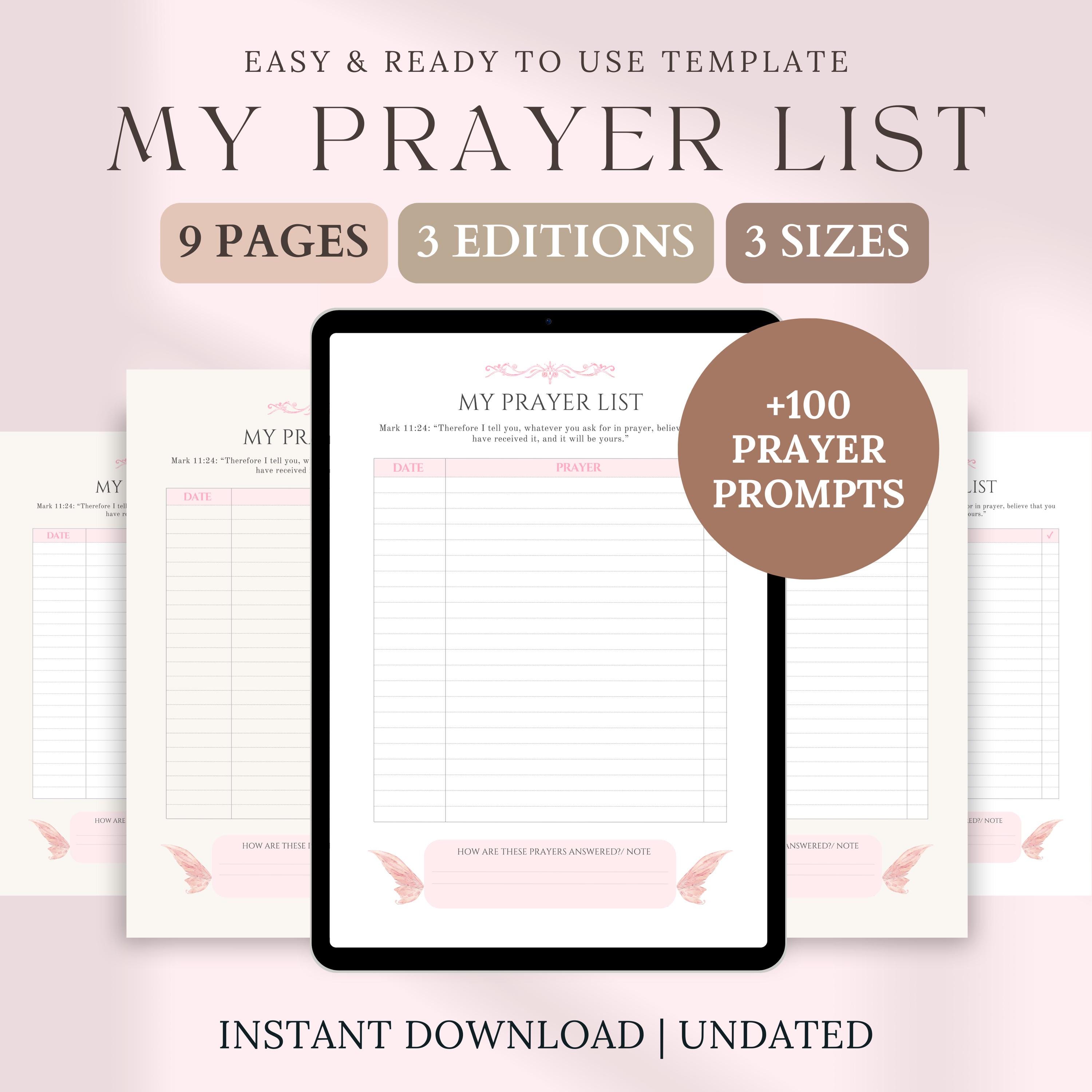 Digital Prayer Journal Printable Pages for Goodnotes Daily Planner for ...