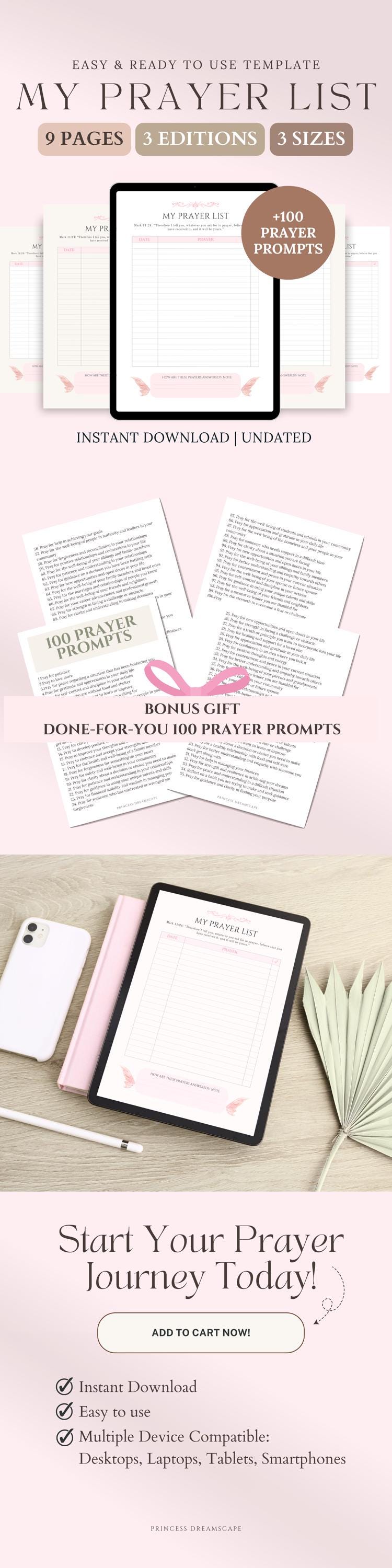 Digital Prayer Journal Printable Pages for Goodnotes Daily Planner for ...