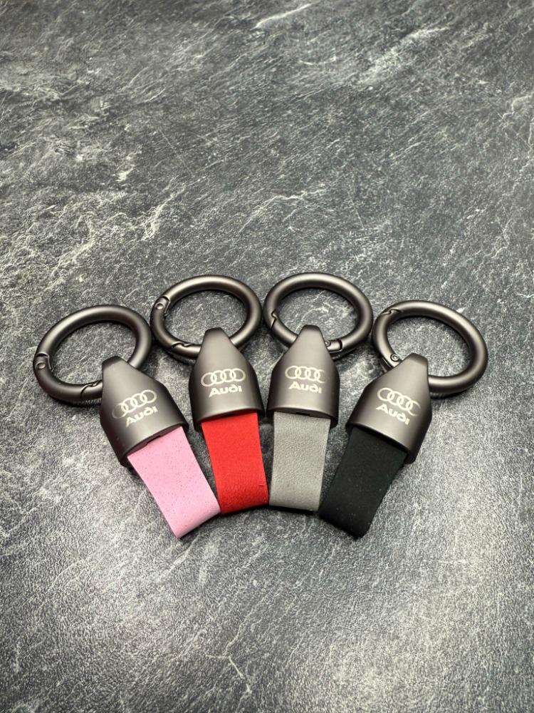 Audi Q3 Accessories Audi TT Key Ring - Black Suede With Red Stitching ...