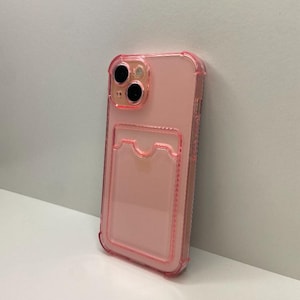 Étui de téléphone rose avec fente pour carte