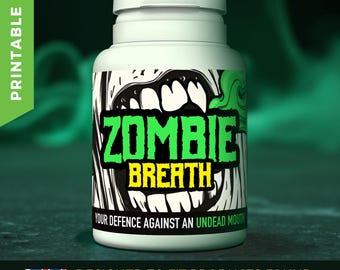 Funny Zombie Breath Gum Label | Funny Gag Gift (Printable)