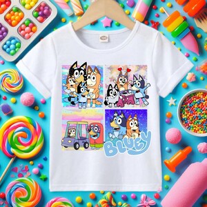 dtf kids cartoon bluey t-shirt,short set,sweatsuits,hoodie