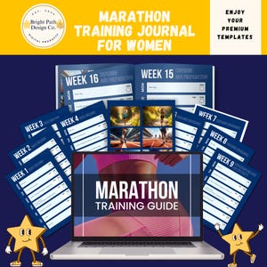 Marathon Training Journal For Women, Fitness Planner, Running Logbook, Workout Tracker, Exercise Diary, Runner Gift, Gift For Her