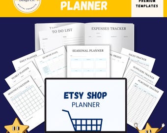 Planer sklepu Etsy, organizer biznesowy (wersja cyfrowa do pobrania)
