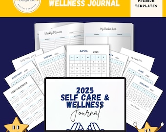 2025 Self Care Wellness Journal, Daily Mindfulness (Digital Download)