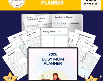 2026 Busy Mom Planner, Weekly & Monthly Calendar (Digital Download)