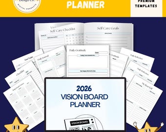Planificador de visión 2026, cuaderno de trabajo para establecer metas (descarga digital)