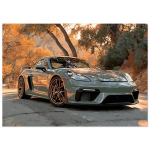 Porsche 718 Cayman GT4 Wall Décor for Car Lovers