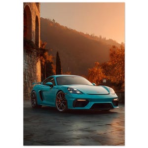 Modern Pop Art Porsche 718 Cayman GT4 Poster