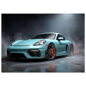 Porsche 718 Cayman GT4 Vibrant Pop Art Print