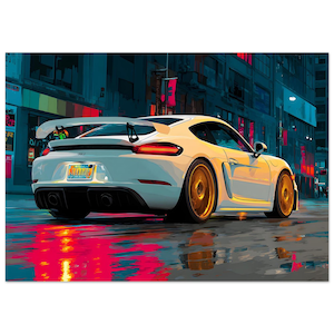 Pop Art Porsche 718 Cayman GT4 Wall Art