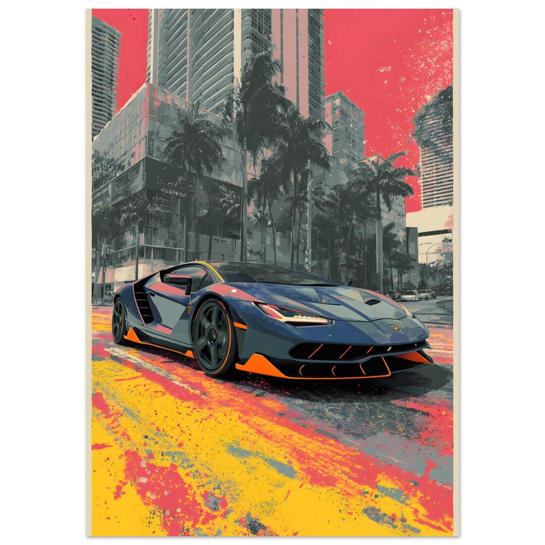 Poster Ou Toile Lamborghini Centenario – Style Abstrait Horizontal – Impression Sur Canvas – Neuf Sous Emballage