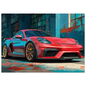 Porsche 718 Cayman GT4 Luxury Car Pop Art Print