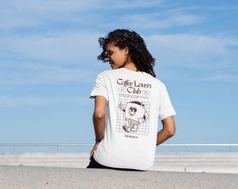 Camiseta de algodón orgánico del Club de Amantes del Café: Camiseta para entusiastas de la cafeína