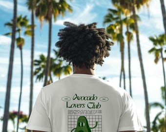 T-shirt Avocado Lovers Club en coton bio : t-shirt unisexe tendance