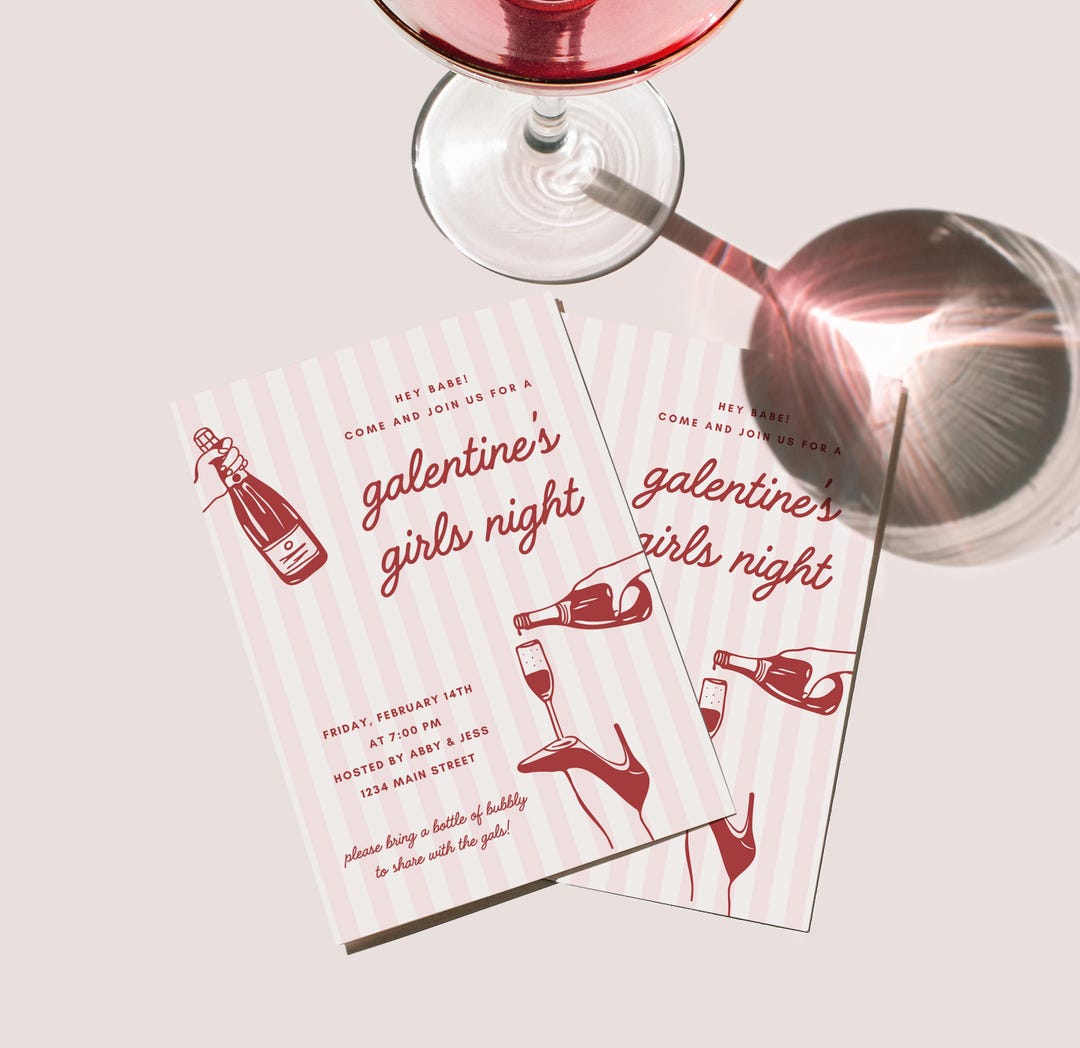 Galentine's Day Invitation Template | Galentine's Girls Night Invite ...