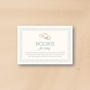 Cowboy Bücher für Baby Karte | Western-Babypartykarte | Rodeo Boy Babyparty | Bearbeitbare Babyparty Einlage | Western Thema