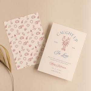 Caught Up in Love Bachelorette Invite Template | Nautical Beach Cape Cod Bachelorette Weekend Theme | Editable Canva Invite Template