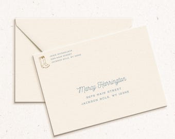 Bearbeitbare Umschlagvorlage | Babyparty mit Cowboyhut, Westernhut 7,25 x 5,25 Canva Envelope Design