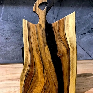 Handcrafted Walnut Wood Cutting Board - Charcuterie Board and Bread Board Combo