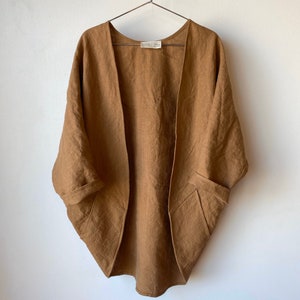 Linen Kimono Wrap with Pockets