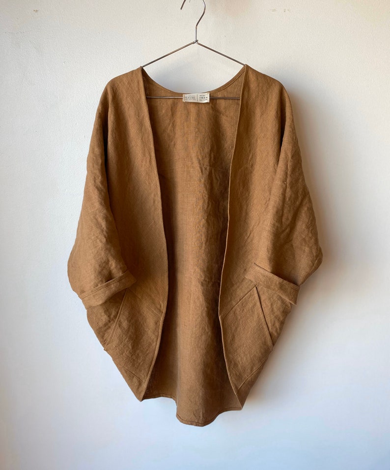 Linen Kimono Wrap with Pockets image 1