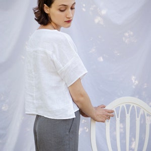 Linen Shorts, Relaxed Fit, Elastic Waist, Linen Shorts image 2